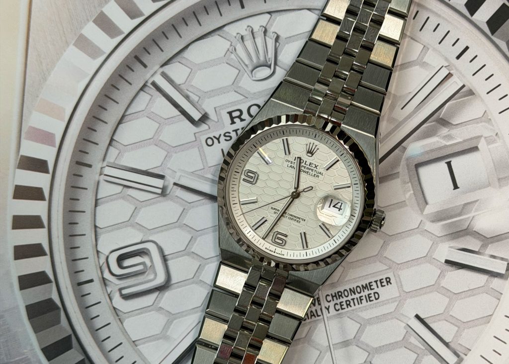 Refurbishment work on a luxury watch at the bench